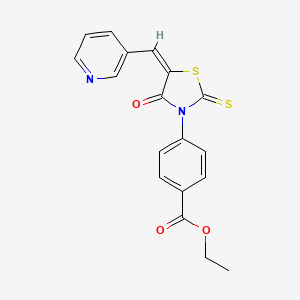 ethyl 4-[(5E)-4-oxo-5-(pyridin-3-ylmethylidene)-2-sulfanylidene-1,3-thiazolidin-3-yl]benzoate