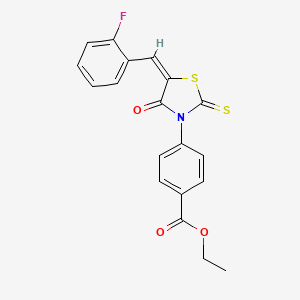 ethyl 4-[5-(2-fluorobenzylidene)-4-oxo-2-thioxo-1,3-thiazolidin-3-yl]benzoate