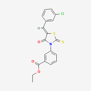 ethyl 3-[5-(3-chlorobenzylidene)-4-oxo-2-thioxo-1,3-thiazolidin-3-yl]benzoate