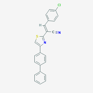 molecular formula C24H15ClN2S B375613 2-(4-[1,1'-Biphenyl]-4-yl-1,3-thiazol-2-yl)-3-(4-chlorophenyl)acrylonitrile 