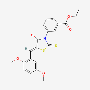 ethyl 3-[5-(2,5-dimethoxybenzylidene)-4-oxo-2-thioxo-1,3-thiazolidin-3-yl]benzoate