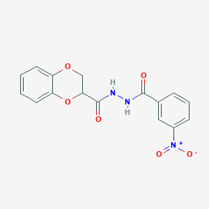molecular formula C16H13N3O6 B375614 N'-{3-nitrobenzoyl}-2,3-dihydro-1,4-benzodioxine-2-carbohydrazide 