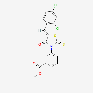 ethyl 3-[5-(2,4-dichlorobenzylidene)-4-oxo-2-thioxo-1,3-thiazolidin-3-yl]benzoate