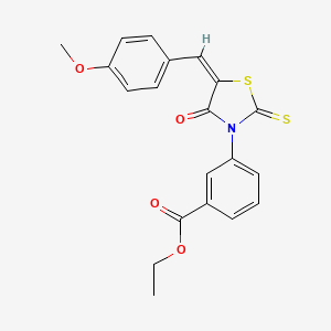 ethyl 3-[5-(4-methoxybenzylidene)-4-oxo-2-thioxo-1,3-thiazolidin-3-yl]benzoate