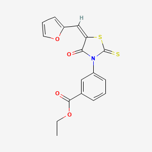 ethyl 3-[5-(2-furylmethylene)-4-oxo-2-thioxo-1,3-thiazolidin-3-yl]benzoate