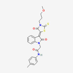 2-{(3Z)-3-[3-(3-methoxypropyl)-4-oxo-2-thioxo-1,3-thiazolidin-5-ylidene]-2-oxo-2,3-dihydro-1H-indol-1-yl}-N-(4-methylphenyl)acetamide