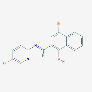 4-Bromo-2-{[(5-bromo-2-pyridinyl)imino]methyl}-1-naphthol