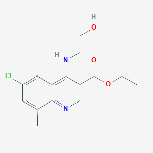 Ethyl 6-chloro-4-[(2-hydroxyethyl)amino]-8-methylquinoline-3-carboxylate