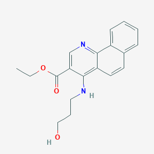 molecular formula C19H20N2O3 B3756232 Ethyl 4-(3-hydroxypropylamino)benzo[h]quinoline-3-carboxylate 