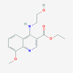 molecular formula C15H18N2O4 B3756254 ethyl 4-[(2-hydroxyethyl)amino]-8-methoxyquinoline-3-carboxylate 