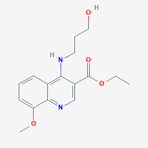 Ethyl 4-[(3-hydroxypropyl)amino]-8-methoxyquinoline-3-carboxylate