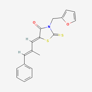 (Z)-3-(furan-2-ylmethyl)-5-((E)-2-methyl-3-phenylallylidene)-2-thioxothiazolidin-4-one