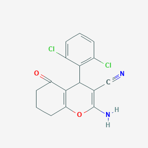 2-amino-4-(2,6-dichlorophenyl)-5-oxo-5,6,7,8-tetrahydro-4H-chromene-3-carbonitrile