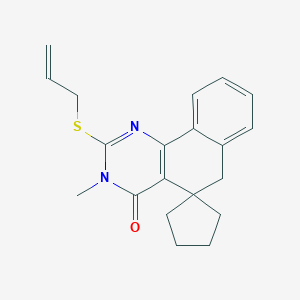 molecular formula C20H22N2OS B375638 2-(allylsulfanyl)-3-methyl-5,6-dihydrospiro(benzo[h]quinazoline-5,1'-cyclopentane)-4(3H)-one CAS No. 312594-19-7