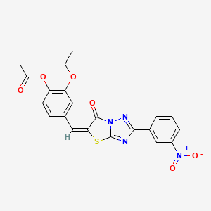 2-ETHOXY-4-{[(5E)-2-(3-NITROPHENYL)-6-OXO-5H,6H-[1,2,4]TRIAZOLO[3,2-B][1,3]THIAZOL-5-YLIDENE]METHYL}PHENYL ACETATE