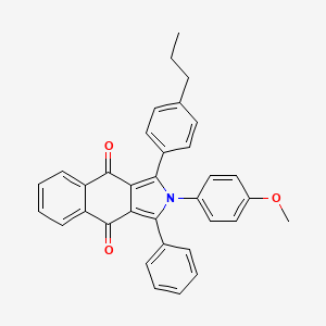 molecular formula C34H27NO3 B3756413 2-(4-methoxyphenyl)-1-phenyl-3-(4-propylphenyl)-2H-benzo[f]isoindole-4,9-dione 