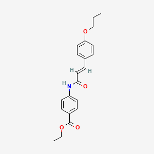 molecular formula C21H23NO4 B3756420 ethyl 4-{[3-(4-propoxyphenyl)acryloyl]amino}benzoate 