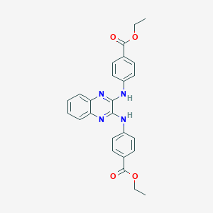 molecular formula C26H24N4O4 B375643 Ethyl 4-[[3-(4-ethoxycarbonylanilino)quinoxalin-2-yl]amino]benzoate 