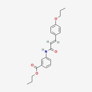 molecular formula C22H25NO4 B3756438 propyl 3-{[3-(4-propoxyphenyl)acryloyl]amino}benzoate 