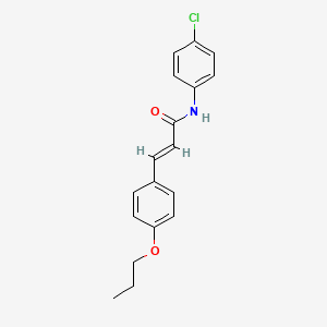 molecular formula C18H18ClNO2 B3756468 N-(4-chlorophenyl)-3-(4-propoxyphenyl)acrylamide 