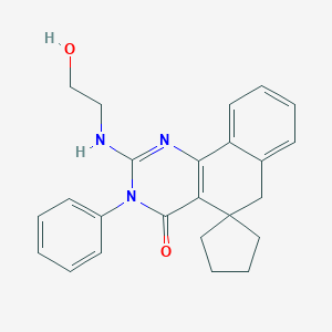 2-[(2-hydroxyethyl)amino]-3-phenyl-5,6-dihydrospiro(benzo[h]quinazoline-5,1'-cyclopentane)-4(3H)-one