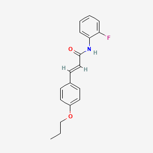 molecular formula C18H18FNO2 B3756484 (2E)-N-(2-fluorophenyl)-3-(4-propoxyphenyl)prop-2-enamide 