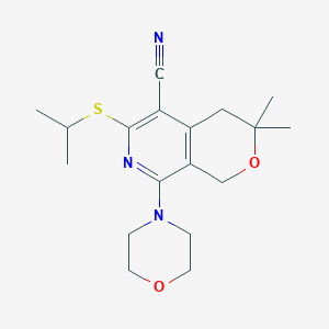 3,3-Dimethyl-8-morpholin-4-yl-6-propan-2-ylsulfanyl-1,4-dihydropyrano[3,4-c]pyridine-5-carbonitrile