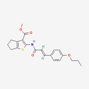 methyl 2-{[(2E)-3-(4-propoxyphenyl)prop-2-enoyl]amino}-5,6-dihydro-4H-cyclopenta[b]thiophene-3-carboxylate