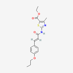 molecular formula C19H22N2O4S B3756551 ethyl 4-methyl-2-{[3-(4-propoxyphenyl)acryloyl]amino}-1,3-thiazole-5-carboxylate 