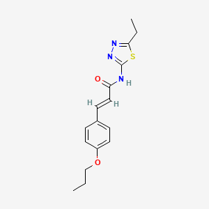 molecular formula C16H19N3O2S B3756571 (2E)-N-[(2Z)-5-ethyl-1,3,4-thiadiazol-2(3H)-ylidene]-3-(4-propoxyphenyl)prop-2-enamide 