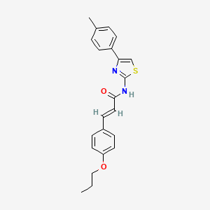 N-[4-(4-methylphenyl)-1,3-thiazol-2-yl]-3-(4-propoxyphenyl)acrylamide