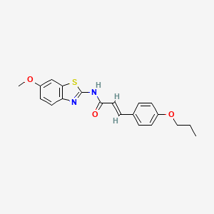 molecular formula C20H20N2O3S B3756584 (2E)-N-[(2Z)-6-methoxy-1,3-benzothiazol-2(3H)-ylidene]-3-(4-propoxyphenyl)prop-2-enamide 