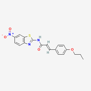 N-(6-nitro-1,3-benzothiazol-2-yl)-3-(4-propoxyphenyl)acrylamide