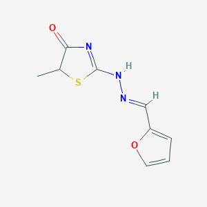 molecular formula C9H9N3O2S B375659 2-[(2E)-2-(furan-2-ylmethylidene)hydrazinyl]-5-methyl-1,3-thiazol-4-one 