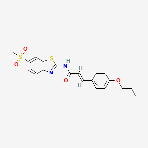 (2E)-N-[(2E)-6-(methylsulfonyl)-1,3-benzothiazol-2(3H)-ylidene]-3-(4-propoxyphenyl)prop-2-enamide