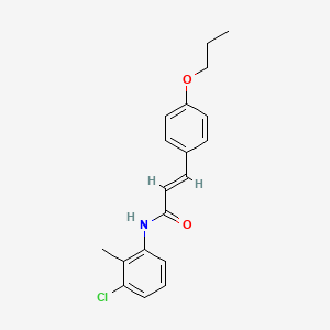 molecular formula C19H20ClNO2 B3756600 (2E)-N-(3-chloro-2-methylphenyl)-3-(4-propoxyphenyl)prop-2-enamide 