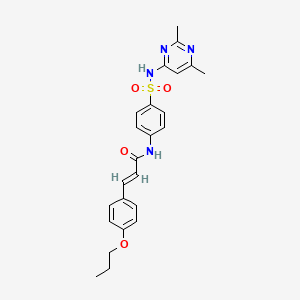 (2E)-N-{4-[(2,6-dimethylpyrimidin-4-yl)sulfamoyl]phenyl}-3-(4-propoxyphenyl)prop-2-enamide