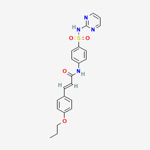 molecular formula C22H22N4O4S B3756648 (2E)-3-(4-propoxyphenyl)-N-[4-(pyrimidin-2-ylsulfamoyl)phenyl]prop-2-enamide 