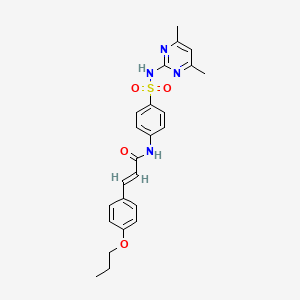 (2E)-N-{4-[(4,6-dimethylpyrimidin-2-yl)sulfamoyl]phenyl}-3-(4-propoxyphenyl)prop-2-enamide