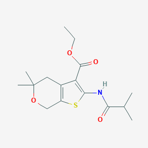 molecular formula C16H23NO4S B375670 Ethyl 5,5-dimethyl-2-(2-methylpropanoylamino)-4,7-dihydrothieno[2,3-c]pyran-3-carboxylate CAS No. 99762-60-4
