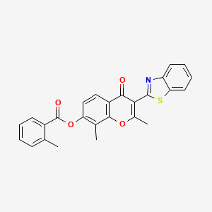 3-(1,3-benzothiazol-2-yl)-2,8-dimethyl-4-oxo-4H-chromen-7-yl 2-methylbenzoate