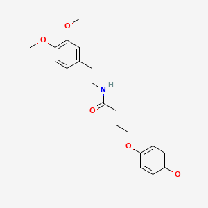 molecular formula C21H27NO5 B3756812 N-[2-(3,4-dimethoxyphenyl)ethyl]-4-(4-methoxyphenoxy)butanamide 