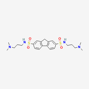 molecular formula C23H34N4O4S2 B3756863 N2,N7-BIS[3-(DIMETHYLAMINO)PROPYL]-9H-FLUORENE-2,7-DISULFONAMIDE 