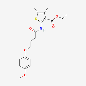 molecular formula C20H25NO5S B3756869 ethyl 2-{[4-(4-methoxyphenoxy)butanoyl]amino}-4,5-dimethyl-3-thiophenecarboxylate 