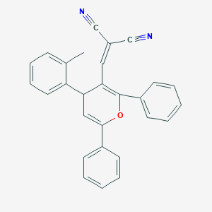 molecular formula C28H20N2O B375688 2-{[4-(2-methylphenyl)-2,6-diphenyl-4H-pyran-3-yl]methylene}malononitrile CAS No. 333759-97-0