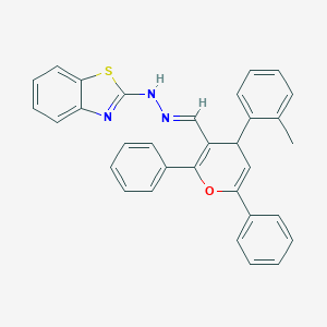 4-(2-methylphenyl)-2,6-diphenyl-4H-pyran-3-carbaldehyde 1,3-benzothiazol-2-ylhydrazone