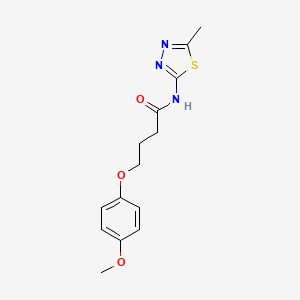 molecular formula C14H17N3O3S B3756897 4-(4-methoxyphenoxy)-N-(5-methyl-1,3,4-thiadiazol-2-yl)butanamide 