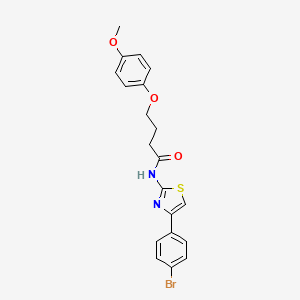 molecular formula C20H19BrN2O3S B3756904 N-[4-(4-bromophenyl)-1,3-thiazol-2-yl]-4-(4-methoxyphenoxy)butanamide 