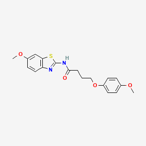 molecular formula C19H20N2O4S B3756911 N-(6-methoxy-1,3-benzothiazol-2-yl)-4-(4-methoxyphenoxy)butanamide 