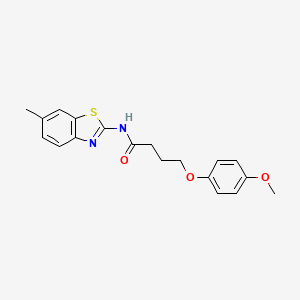 molecular formula C19H20N2O3S B3756915 4-(4-methoxyphenoxy)-N-(6-methyl-1,3-benzothiazol-2-yl)butanamide 